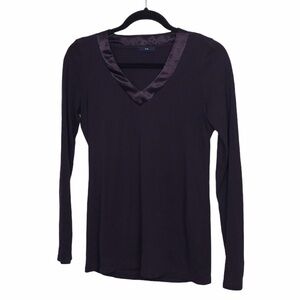 Gap Purple V Neck Long Sleeve T Shirt Tee